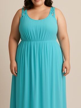 Torrid Baby Blue Midi Dress Size 0